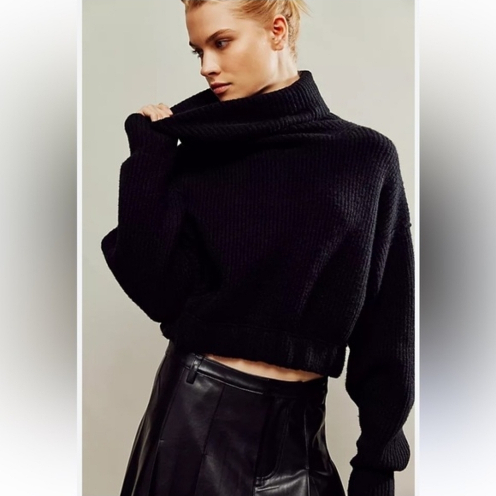 FREE PEOPLE Be Yours Cowl Neck Sweater- Black | Gently Used